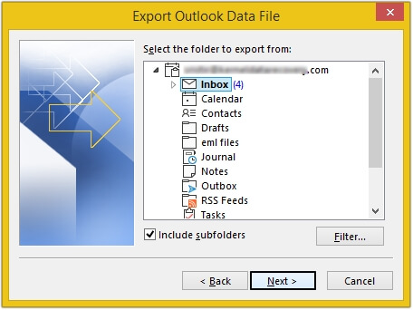 Select the required folder
