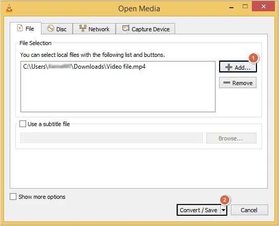 Click on the Add button to upload an MP4 file