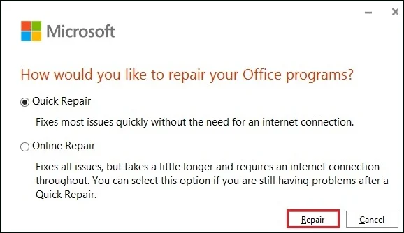 quick repair