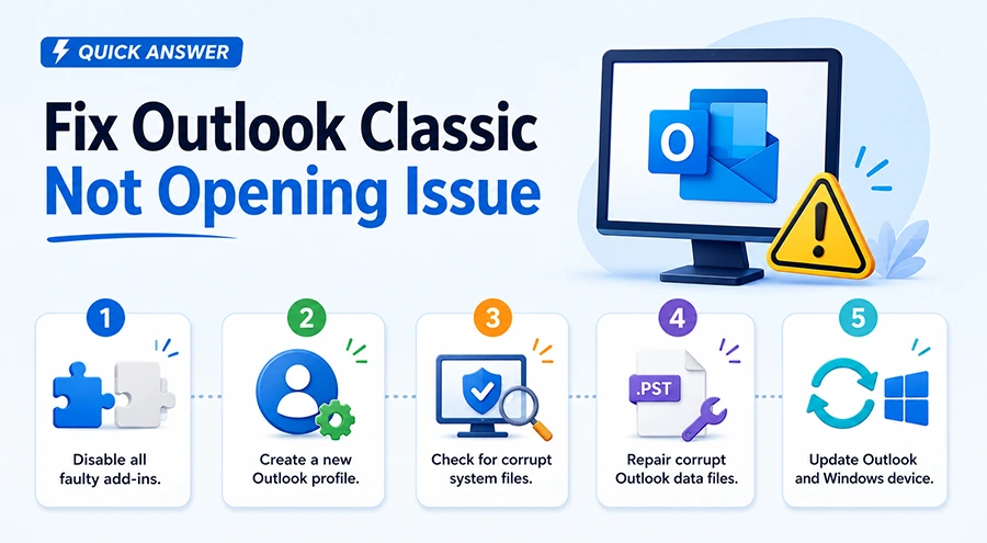 outlook classic not opening