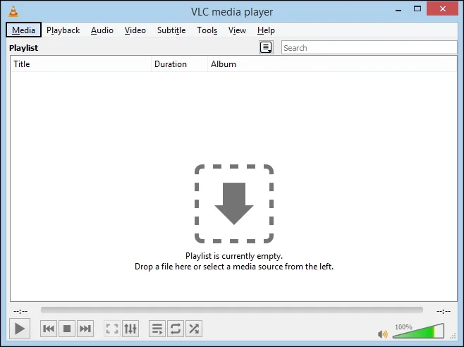 Open VLC Media Player and click on Media