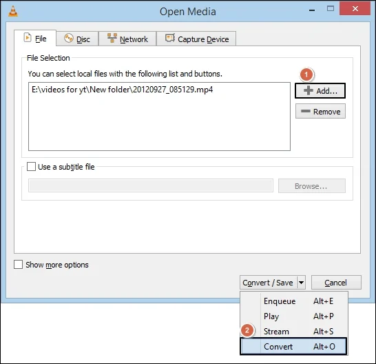 select your choice of output format